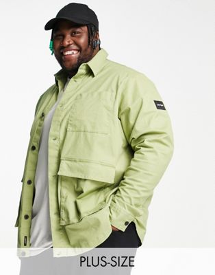 Calvin Klein Big & Tall twill overshirt in green