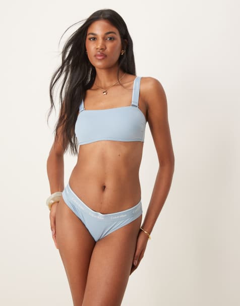 Calvin Klein – Bikini aus ausgebleichtem Denim - view 1