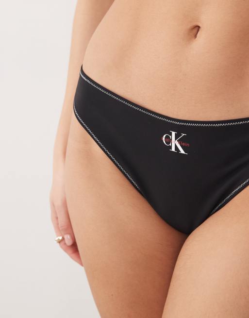 Calvin Klein – Bikini-Tanga in Schwarz mit Logo, 4 von 4