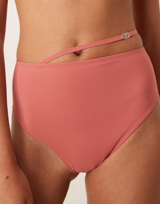 Calvin Klein - Bikinibroekje met hoge taille en riem in roze, 2 van 4