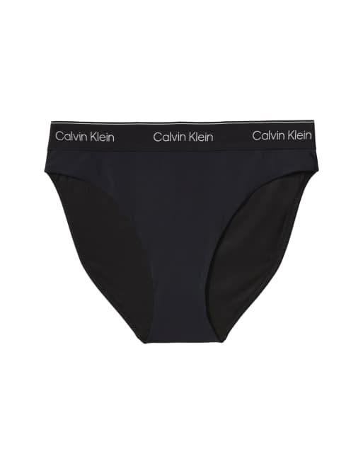 Calvin Klein – Bikinihose in Schwarz mit Logo-Bund, 3 von 3