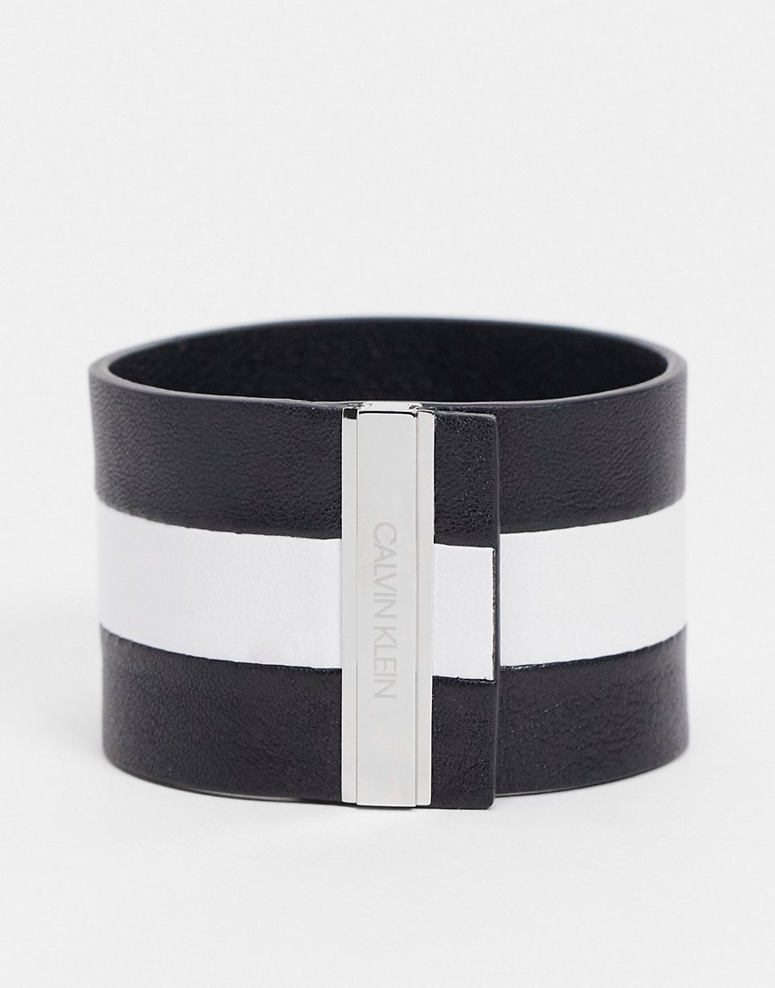Calvin Klein black and silver cuff bracelet