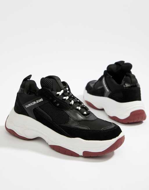 Calvin Klein Black Maya Mesh And Suede Fashion Trainers | ASOS