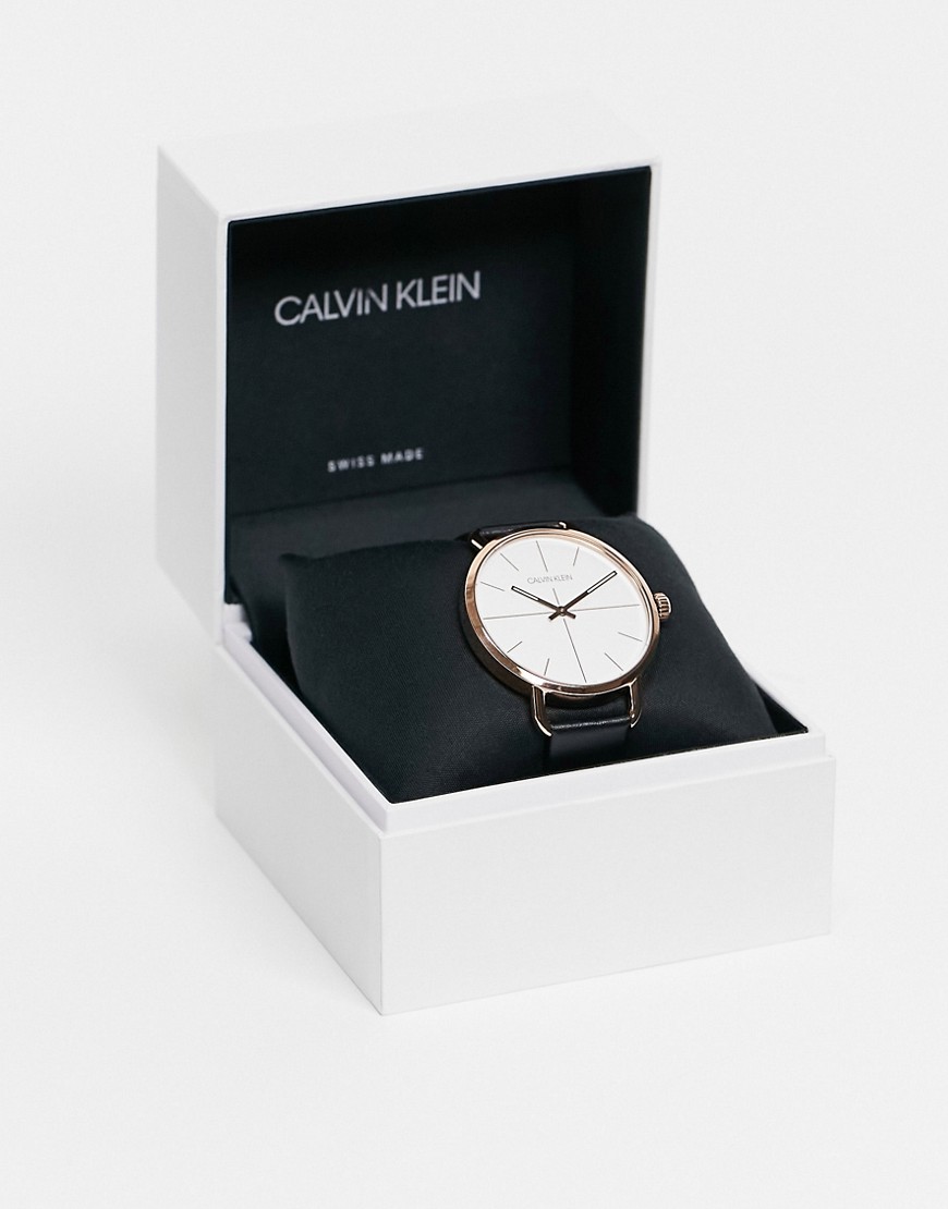 Calvin Klein black strap watch with gold details