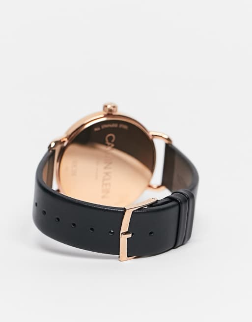 Calvin Klein black strap watch with gold details