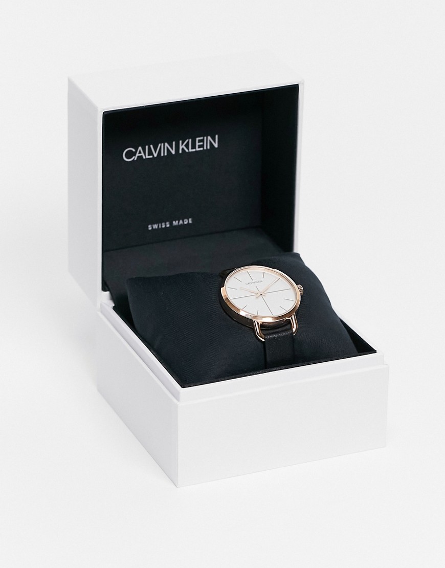 Calvin Klein BLACK STRAP WATCH WITH GOLD DETAILS