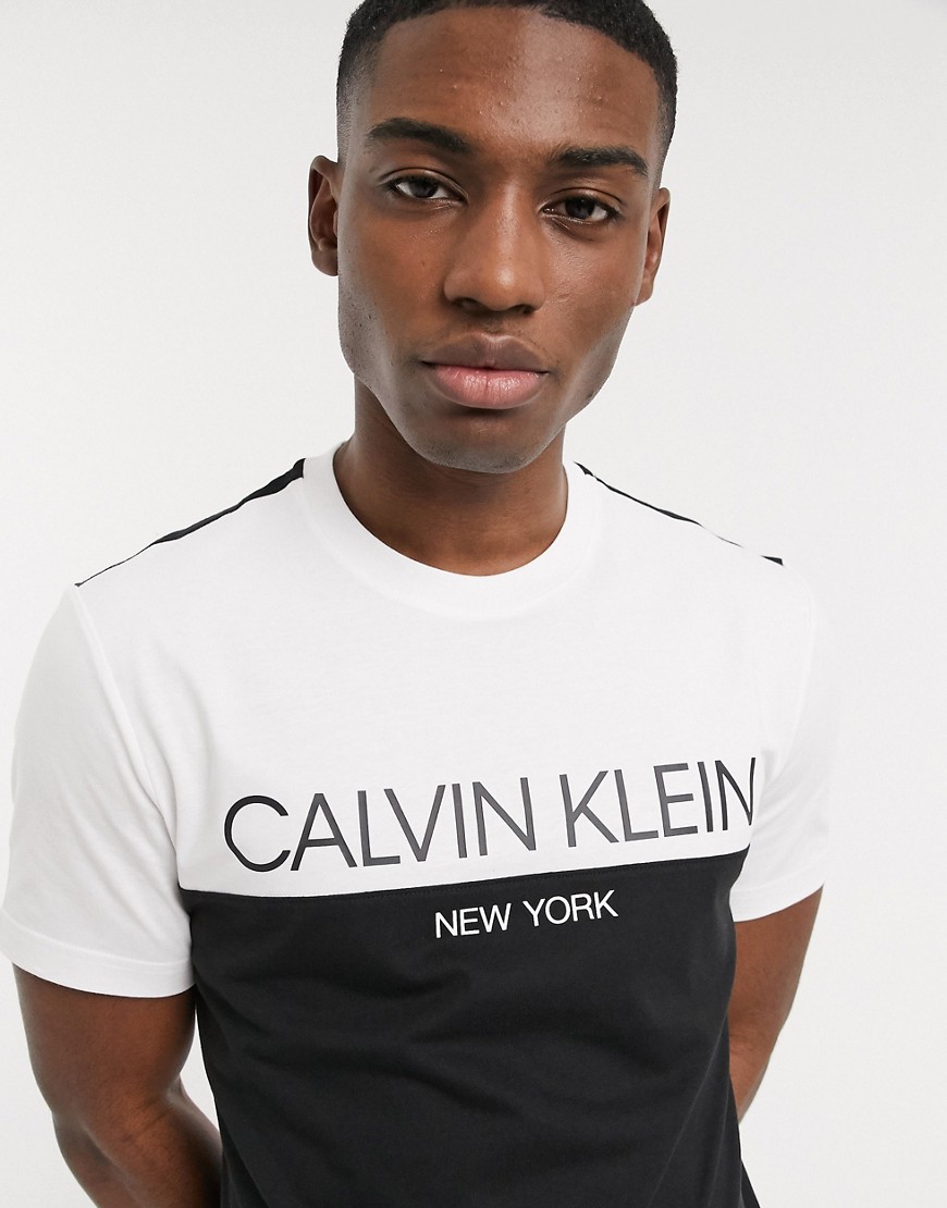 Calvin Klein – Blockfärgad t-shirt med logga-Flerfärgad