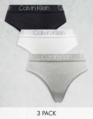 Calvin Klein - Body - Baumwoll-Tangas in verschiedenen Farben mit hohem Bund im 3er-Set-Bunt