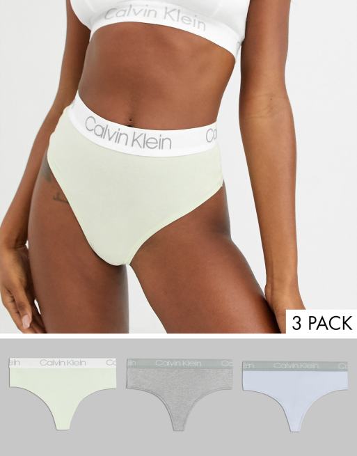 Calvin Klein – Body – Bomullsstring med hög midja i 3-pack