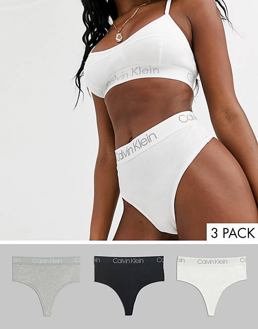 Calvin Klein Body Cotton 3 pack high waist thong | ASOS