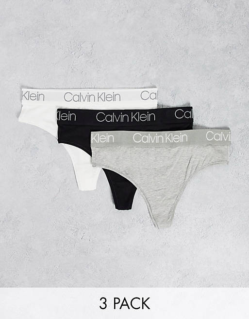 Calvin Klein Body Cotton 3 pack high waist thong | ASOS