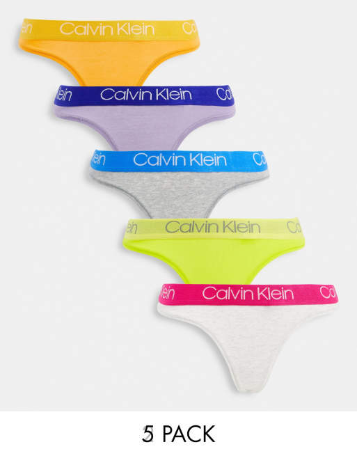 Calvin Klein Women's Form Cotton Blend Thong 5-Pack - Multi<!-- -->