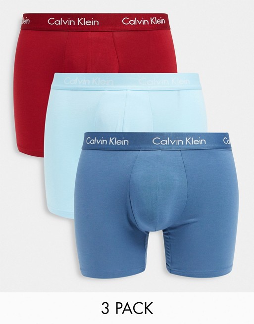 Calvin Klein Bodywear 3 pack modal boxer briefs in red/blue/green