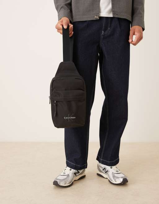 Calvin Klein bold sling bag in black | ASOS display picture 1