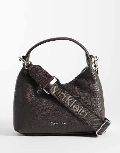 Calvin Klein - Bolso de hombro marrón chocolate con correa bandolera de lona - view 1