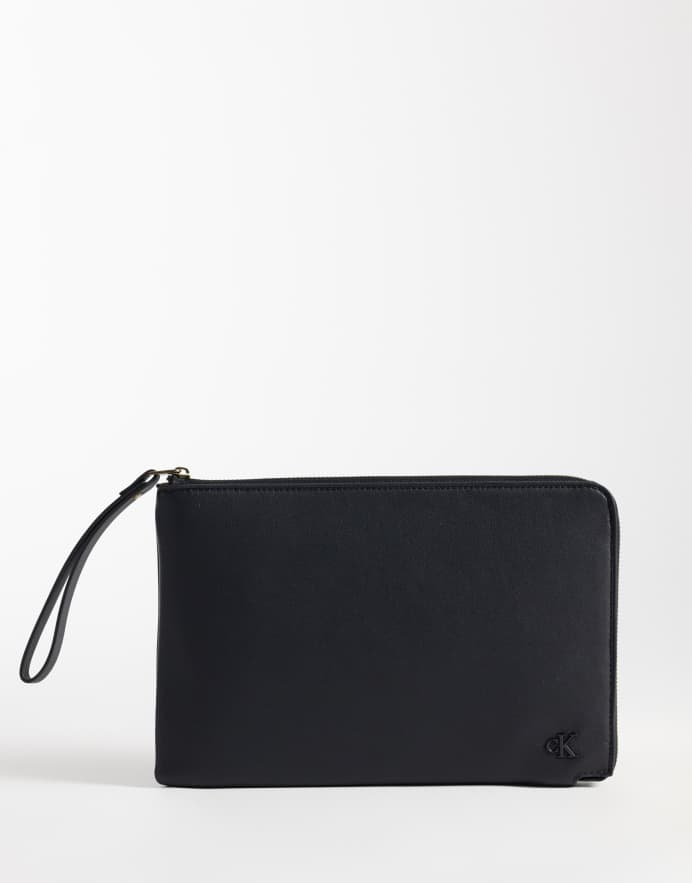 Calvin Klein Bolso de mano negro con asa de ante