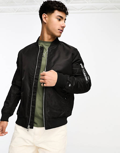 Calvin Klein bomber jacket in black | ASOS