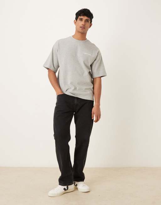 Calvin Klein bomulls-t-shirt för loungewear i grått, 2 av 5