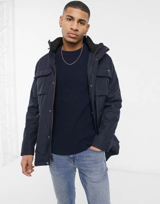 Calvin Klein Bonded Ripstop Jacket In Dark Blue-blues