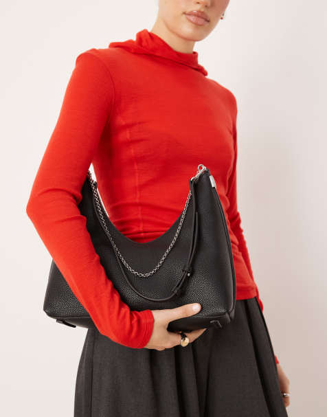 Calvin Klein borsa a spalla con zip superiore e tracolla in nero - view 1