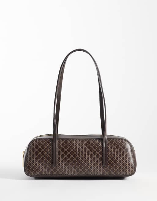 Calvin Klein bowling bag with emblem print in chocolate brown, 4 of 4