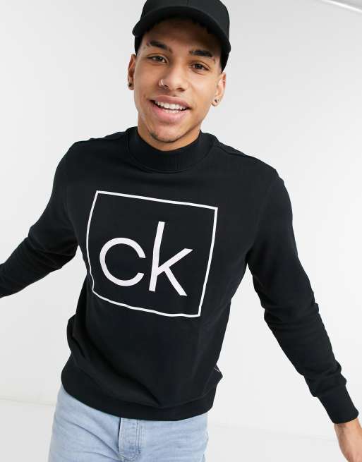 Calvin klein box hot sale logo sweatshirt