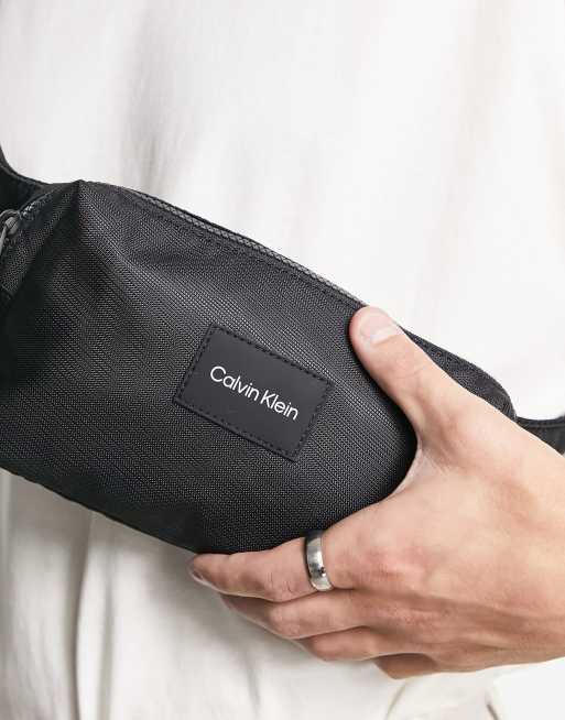 Calvin Klein box logo waist bag in black