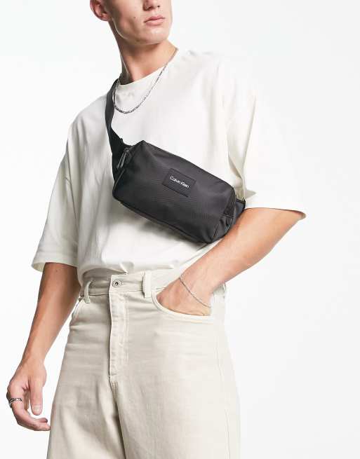 Calvin Klein box logo waist bag in black