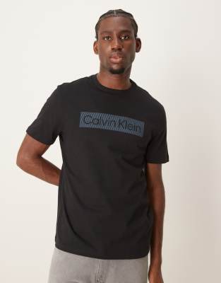 box striped logo t-shirt in black