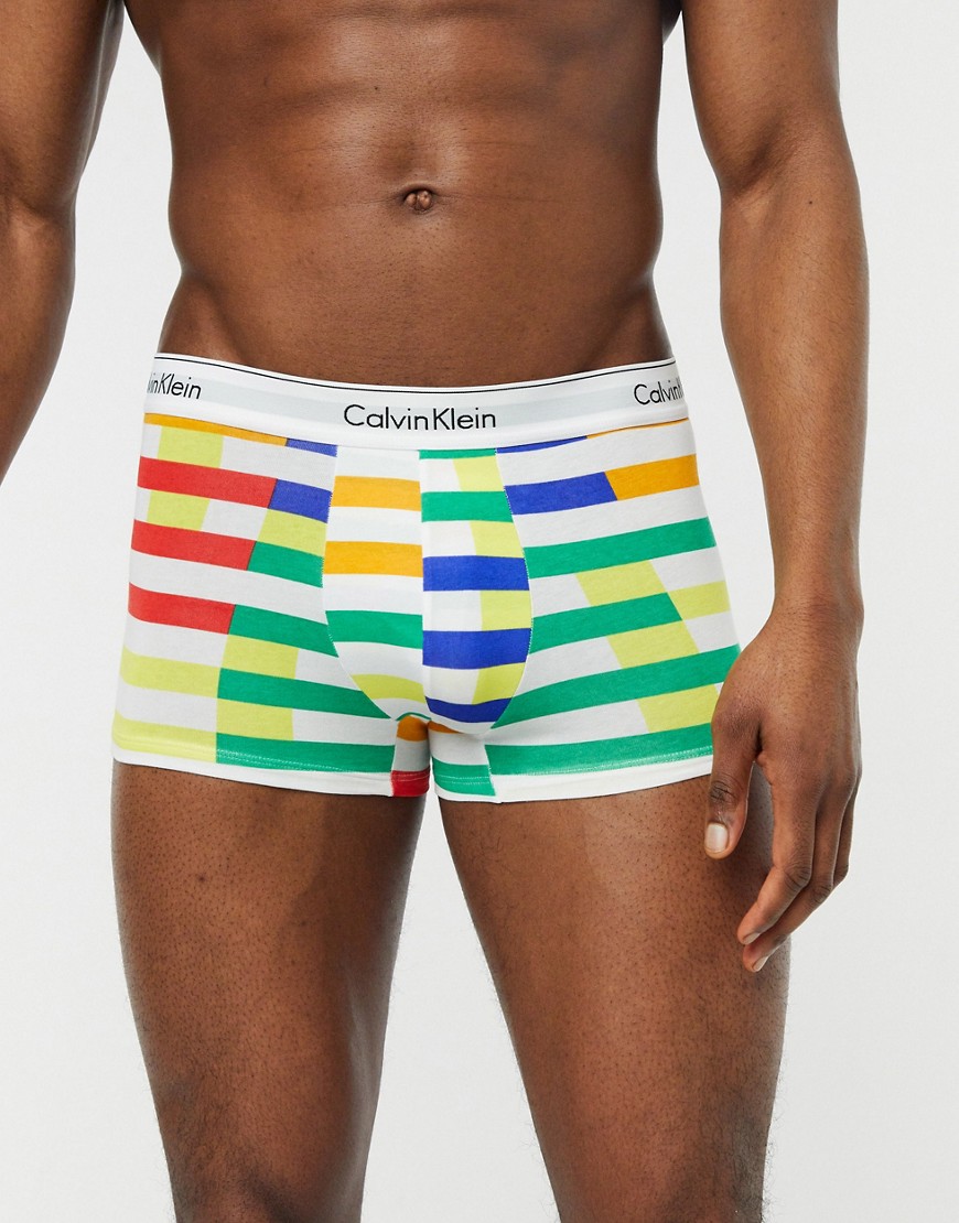 Calvin Klein - Boxer aderenti a righe multicolore-Bianco