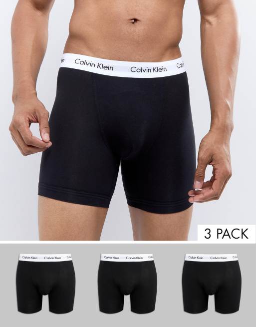 Calvin Klein Boxer Brief Trunks 3 Pack in Cotton Stretch | ASOS