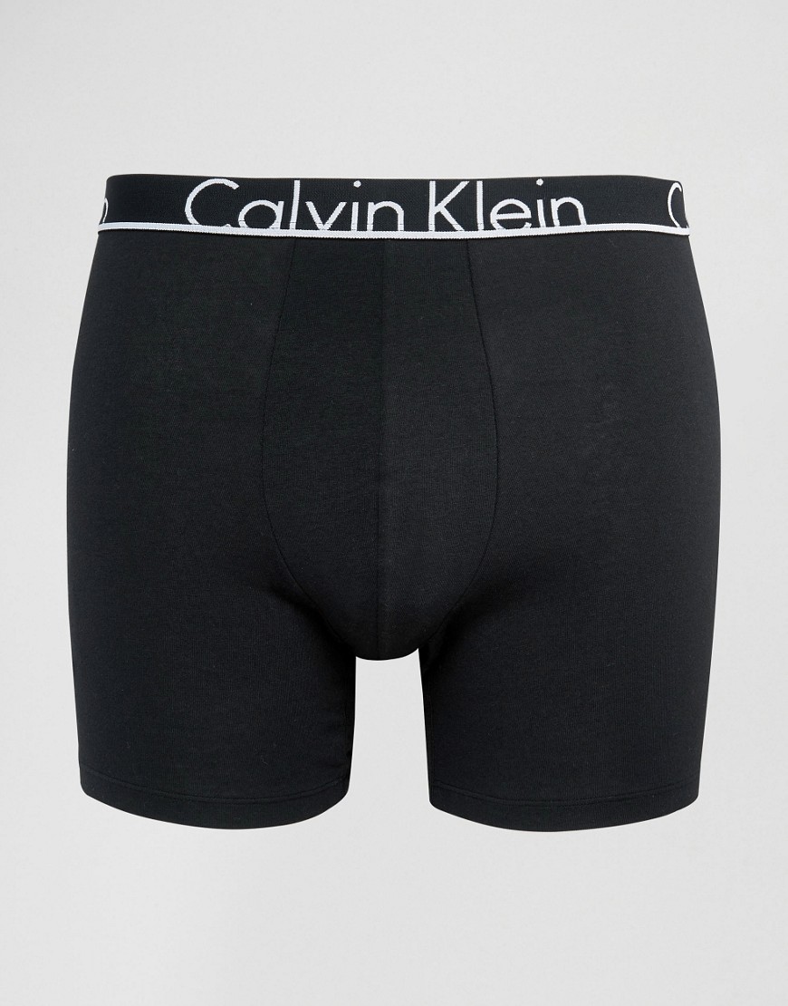 Calvin Klein Boxer Brief Trunks ID Cotton in Longer Length-Black