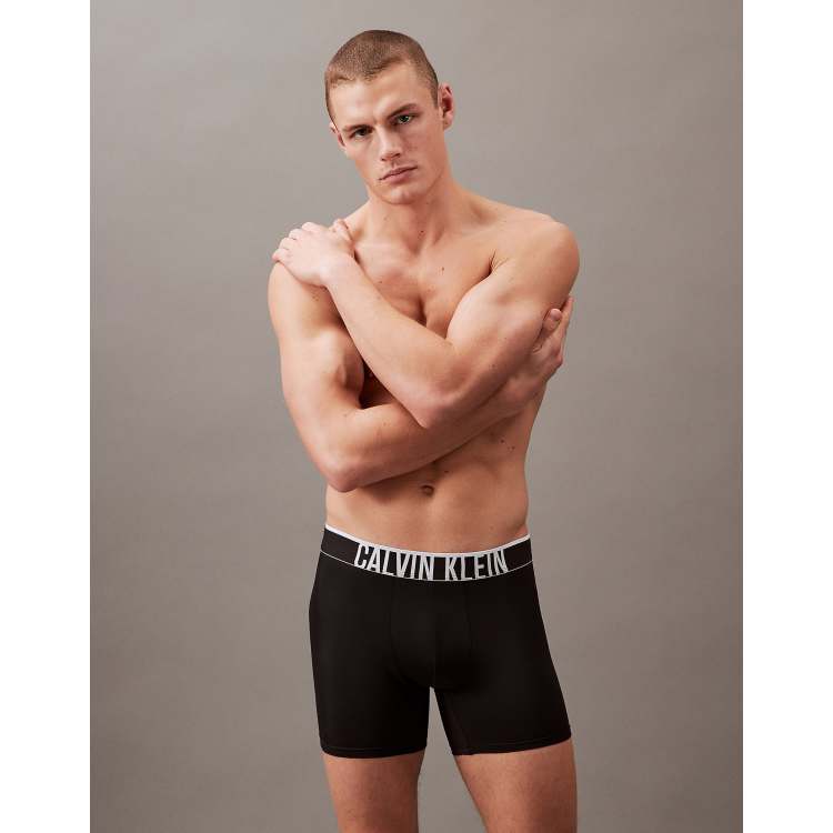 Calvin Klein Power Red Cotton Jersey Boxer Briefs in Black for Men