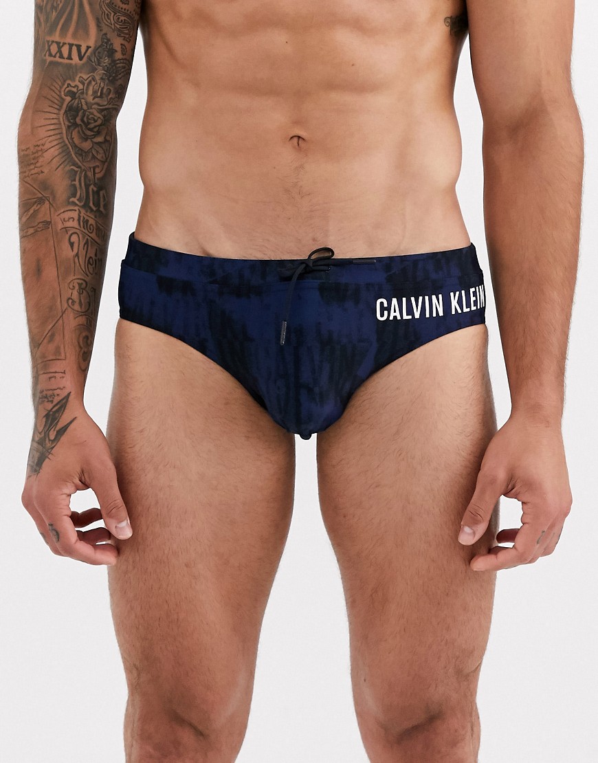 Calvin Klein - Boxer da bagno con logo-Blu