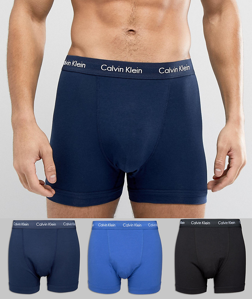 calvin klein - boxershorts 3-pack i strechbomull-olika färger