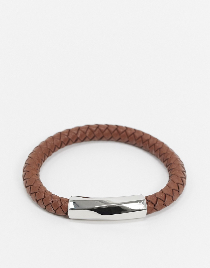 Calvin Klein braided bracelet-Brown