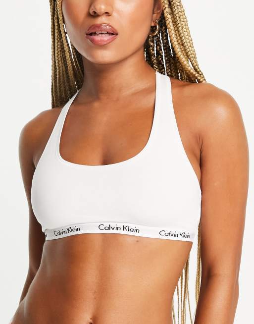 White calvin store klein bralette