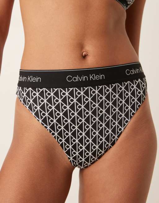 Calvin Klein – Brasilianische Bikinihose in Schwarz mit Monogramm-Print , 2 von 4