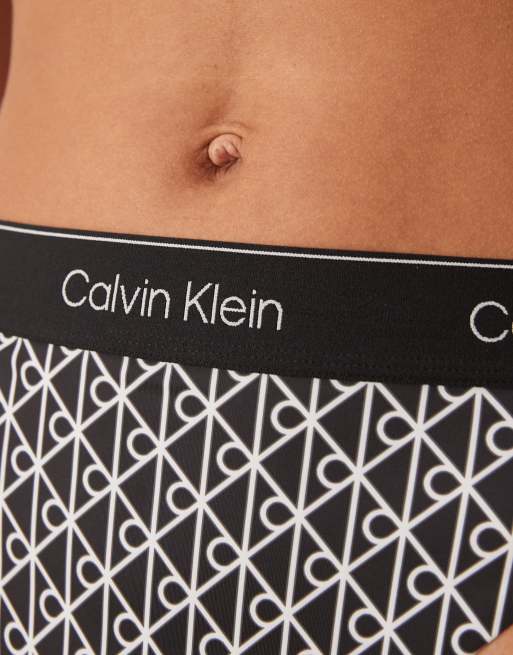 Calvin Klein – Brasilianische Bikinihose in Schwarz mit Monogramm-Print , 4 von 4