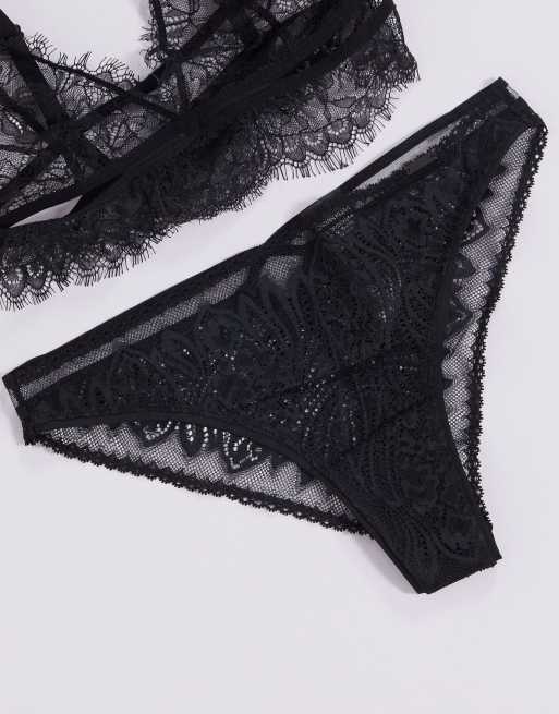 Calvin Klein Lingerie Set mit Spitzenapplikation in Schwarz ASOS