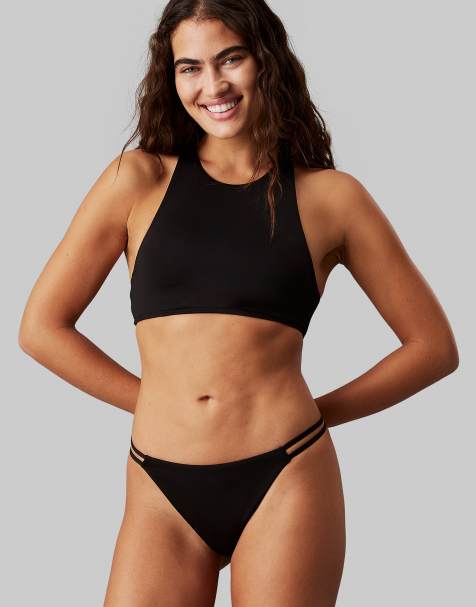 Calvin Klein Brazilian bikini bottoms - ck split elastic in pvh black - view 1