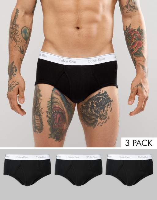 Calvin Klein briefs cotton classic 3 pack in black ASOS