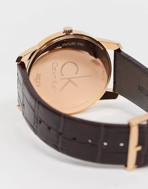 Calvin Klein brown strap watch | ASOS