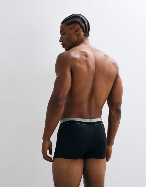 Calvin Klein Brushed Microfiber low rise trunks in black, 3 of 3