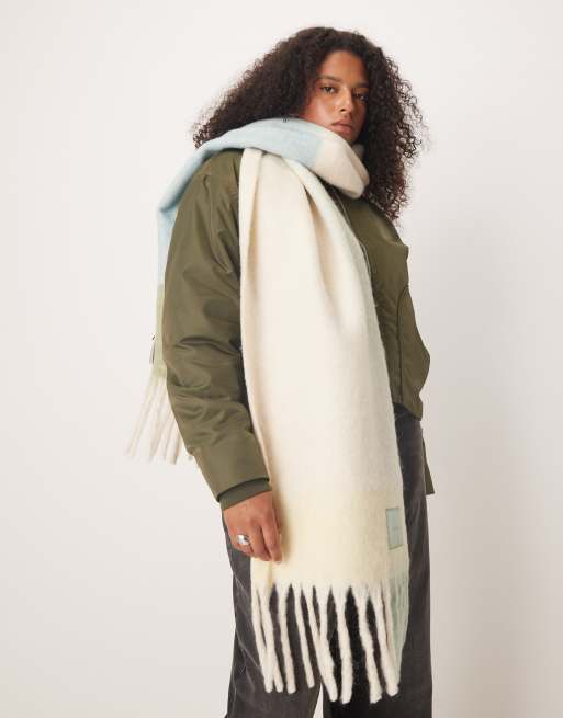 Calvin Klein brushed plaid scarf in pop yellow