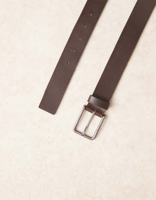 Calvin Klein buckle belt in brown, 2 of 3