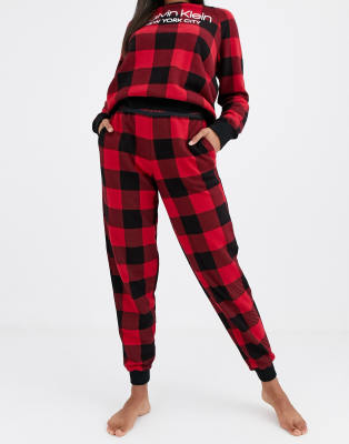 calvin klein buffalo check joggers