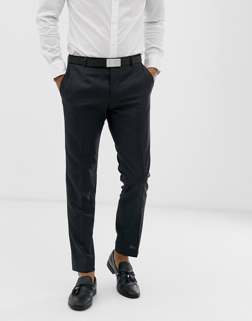 Calvin Klein - bukser med struktur, smal pasform-Sort