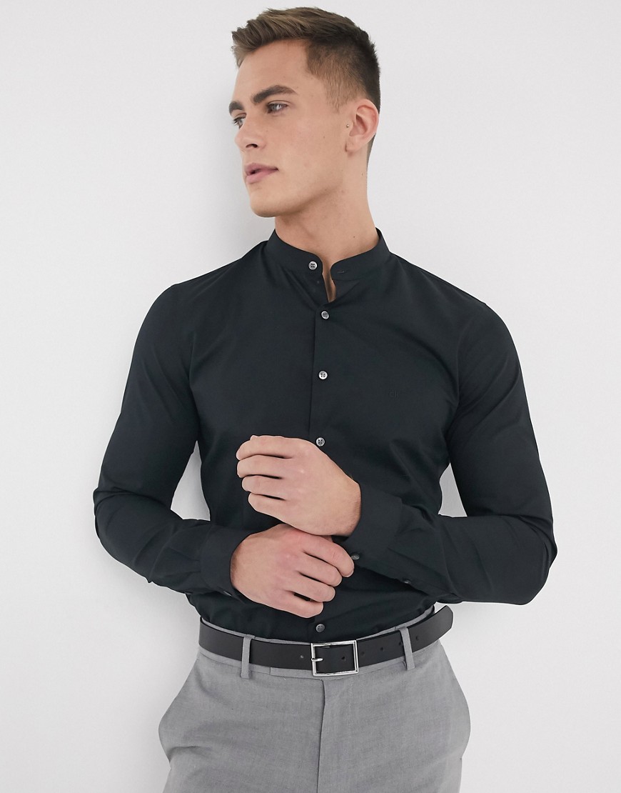 Calvin Klein - Camicia in popeline stretch extra slim-Nero
