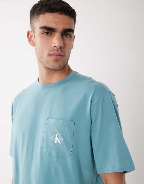 Calvin Klein - Camiseta de estar por casa azul elástica de algodón Icon Cotton Stretch - view 1